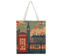 NTVOWPZO Cotton Canvas Tote Bags Heavy Duty Reusable Grocery I Like London Shopping Bag with Shoulder for Women Men Carry-All for Travel Beach Work Picnic Daily Essentials