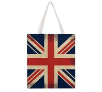 NTVOWPZO Cotton Canvas Tote Bags Heavy Duty Reusable Grocery UK Flag Shopping Bag with Shoulder for Women Men Carry-All for Travel Beach Work Picnic Daily Essentials