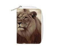 NTVOWPZO Credit Card Holder Wallet for Man Soft Business Card Holder African Lion And Lioness Card Case with Zipper, style, 16x11.5cm, Style, 16x11.5cm, Classic