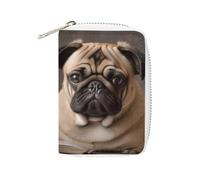NTVOWPZO Credit Card Holder Wallet for Man Soft Business Card Holder Animal Pug Dog Card Case with Zipper, style, 16x11.5cm, Style, 16x11.5cm