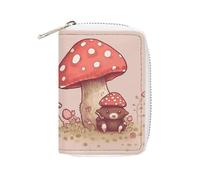 NTVOWPZO Credit Card Holder Wallet for Man Soft Business Card Holder Bear And Mushroom Card Case with Zipper, style, 16x11.5cm, Style, 16x11.5cm