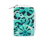 NTVOWPZO Credit Card Holder Wallet for Man Soft Business Card Holder Blue Green Coral Pattern Card Case with Zipper, style, 16x11.5cm, Style, 16x11.5cm