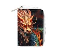 NTVOWPZO Credit Card Holder Wallet for Man Soft Business Card Holder Chinese Dragon Card Case with Zipper, style, 16x11.5cm, Style, 16x11.5cm