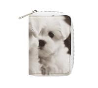 NTVOWPZO Credit Card Holder Wallet for Man Soft Business Card Holder Cute Maltese Puppy Card Case with Zipper, style, 16x11.5cm, Classic, Style, 16x11.5cm, Classic