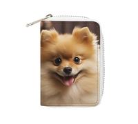 NTVOWPZO Credit Card Holder Wallet for Man Soft Business Card Holder Cute Pomeranian Dog Card Case with Zipper, style, 16x11.5cm, Style, 16x11.5cm