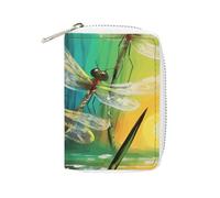 NTVOWPZO Credit Card Holder Wallet for Man Soft Business Card Holder Dancing with Dragonflies Card Case with Zipper, style, 16x11.5cm, Style, 16x11.5cm