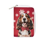 NTVOWPZO Credit Card Holder Wallet for Man Soft Business Card Holder Dog Head with Snowflake Card Case with Zipper, style, 16x11.5cm, Style, 16x11.5cm