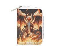 NTVOWPZO Credit Card Holder Wallet for Man Soft Business Card Holder Flaming Dragon Card Case with Zipper, style, 16x11.5cm, Style, 16x11.5cm