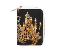 NTVOWPZO Credit Card Holder Wallet for Man Soft Business Card Holder Gold Queen Bee Crown Card Case with Zipper, style, 16x11.5cm, Classic, Style, 16x11.5cm, Classic
