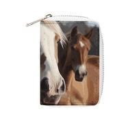 NTVOWPZO Credit Card Holder Wallet for Man Soft Business Card Holder Horses Animals Card Case with Zipper, style, 16x11.5cm, Style, 16x11.5cm, Classic