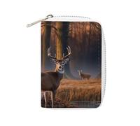 NTVOWPZO Credit Card Holder Wallet for Man Soft Business Card Holder Nature Wild Animal Deers Card Case with Zipper, style, 16x11.5cm, Style, 16x11.5cm