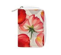 NTVOWPZO Credit Card Holder Wallet for Man Soft Business Card Holder Summer Watercolor Flowers Card Case with Zipper, style, 16x11.5cm, Style, 16x11.5cm