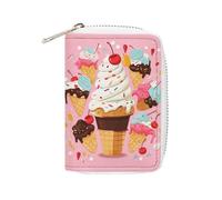 NTVOWPZO Credit Card Holder Wallet for Man Soft Business Card Holder Sweet Ice Cream Card Case with Zipper, style, 16x11.5cm, Style, 16x11.5cm