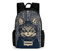 NTVOWPZO Criminal Cat Pictures Travel Backpack for Women Men Carry On Backpack Luggage Daypack 15.6 Inch Laptop Backpack