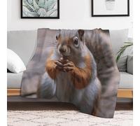 NTVOWPZO Custom Flannel Fleece Throw Blanket Plush Travel Throw for Bed 30x40 Inch Comfort Personalized Cute Squirrel Blankets for Adults Decorative Bedtime Blanket Couch Sofa Camping Companion
