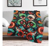 NTVOWPZO Custom Flannel Fleece Throw Blanket Plush Travel Throw for Bed 50x60 in Comfort Personalized Many Evil Eyes Blankets for Adults Decorative Bedtime Blanket Couch Sofa Camping Companion