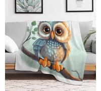 NTVOWPZO Custom Flannel Fleece Throw Blanket Plush Travel Throw for Bed 60x80 Inch Comfort Personalized Cute Owl Blankets for Adults Decorative Bedtime Blanket Couch Sofa Camping Companion