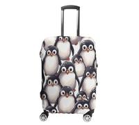 NTVOWPZO Cute Baby Penguins Sketch Travel Luggage Cover Spandex Suitcase Protector Washable Baggage Covers Elastic Scratch-Resistant Luggage Cover Protector Fits 18-32 Inch Luggage, Cute Baby Penguins