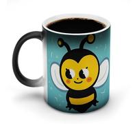 NTVOWPZO Cute Cartoon Bee Magic Color Changing Coffee Mug, 11 Oz Ceramic Cup with Handle, Heat Sensitive Heat Changing Mug Temperature Changing Mugs for Office Home, Personalized Gift