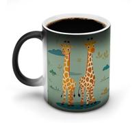 NTVOWPZO Cute Giraffes Magic Color Changing Coffee Mug, 11 Oz Ceramic Cup with Handle, Heat Sensitive Heat Changing Mug Temperature Changing Mugs for Office Home, Personalized Gift