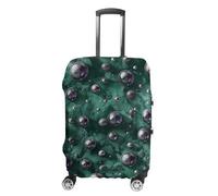 NTVOWPZO Dark Green Ball Travel Luggage Cover Spandex Suitcase Protector Washable Baggage Covers Elastic Scratch-Resistant Luggage Cover Protector Fits 18-32 Inch Luggage, Dark Green Ball, XL