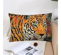 NTVOWPZO Decoration Throw Pillow Covers 12 "x20 Pillowcases Covers Tiger Botanical Print Soft Pillowcases Modern Farmhouse Home Decor Sofa Cushions Covers for Couch Bed Living Room