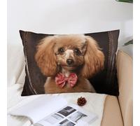 NTVOWPZO Decorative Poodle Lumbar Pillow Covers 12 "x20, Hidden Zipper, Soft Plush Pillowcases Protectors Outdoor Throw Pillow Cases for Sofa, Bed, Couch, Living Room, Garden, Farmhouse Home Decor