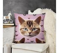 NTVOWPZO Decorative Throw Pillow Covers 16X16 Carttoon Cat Body Pillow Pillowcase Outdoor Square Couch Cushion Case for Sofa Bed Couch Living Room Plush Pillows Protectors
