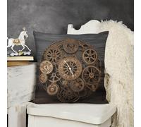NTVOWPZO Decorative Throw Pillow Covers 18 "x18 Steampunk Gears Clock Body Pillow Pillowcase Outdoor Square Couch Cushion Case for Sofa Bed Couch Living Room Plush Pillows Protectors