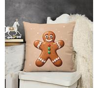 NTVOWPZO Decorative Throw Pillow Covers 24x24 Gingerbread Man Body Pillow Pillowcase Square Couch Cushion Case for Sofa Bed Couch Living Room Plush Pillows Protectors
