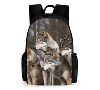 NTVOWPZO Different Colored Wolves Travel Backpack for Women Men Carry On Backpack Luggage Daypack 15.6 Inch Laptop Backpack