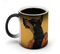 NTVOWPZO Dog Art Magic Color Changing Coffee Mug, 11 Oz Ceramic Cup with Handle, Heat Sensitive Heat Changing Mug Temperature Changing Mugs for Office Home, Personalized Gift