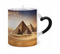 NTVOWPZO Egyptian Pyramids Magic Color Changing Coffee Mug, 11 Oz Ceramic Cup with Handle, Heat Sensitive Heat Changing Mug Temperature Changing Mugs for Office Home, Christmas Birthday Gift