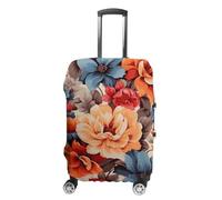 NTVOWPZO Floral Flower Print Travel Luggage Cover Spandex Suitcase Protector Washable Baggage Covers Elastic Scratch-Resistant Luggage Cover Protector Fits 18-32 Inch Luggage, Floral Flower Print, XL