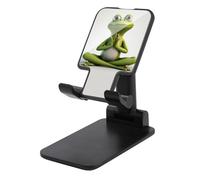 NTVOWPZO Foldable Cell Phone Holder Adjustable Angle Height Phone Stand for Desk Universal Portable Phone Holder The Funny Frog Doing Yoga Desktop Cellphone Stand for All Smartphone