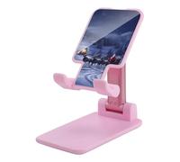 NTVOWPZO Foldable Cell Phone Holder Adjustable Angle Height Phone Stand for Desk Universal Portable Phone Holder Snow Night Santa and Deer Desktop Cellphone Stand for All Smartphone