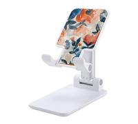 NTVOWPZO Foldable Cell Phone Holder Adjustable Angle Height Phone Stand for Desk Universal Portable Phone Holder Blue Floral Pattern Desktop Cellphone Stand for All Smartphone