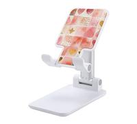 NTVOWPZO Foldable Cell Phone Holder Adjustable Angle Height Phone Stand for Desk Universal Portable Phone Holder Small Squares of Stars Desktop Cellphone Stand for All Smartphone