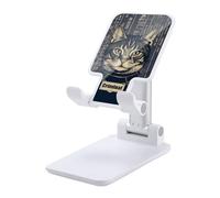 NTVOWPZO Foldable Cell Phone Holder Adjustable Angle Height Phone Stand for Desk Universal Portable Phone Holder Criminal Cat Pictures Desktop Cellphone Stand for All Smartphone