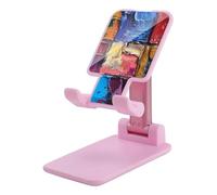 NTVOWPZO Foldable Cell Phone Holder Adjustable Angle Height Phone Stand for Desk Universal Portable Phone Holder Paint Tray Pictures Desktop Cellphone Stand for All Smartphone
