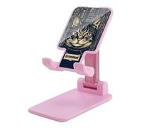NTVOWPZO Foldable Cell Phone Holder Adjustable Angle Height Phone Stand for Desk Universal Portable Phone Holder Criminal Cat Pictures Desktop Cellphone Stand for All Smartphone