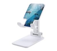 NTVOWPZO Foldable Cell Phone Holder Adjustable Angle Height Phone Stand for Desk Universal Portable Phone Holder Blue Ocean Underwater Fish Desktop Cellphone Stand for All Smartphone
