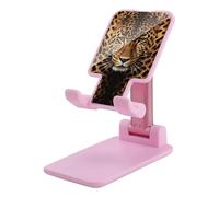 NTVOWPZO Foldable Cell Phone Holder Adjustable Angle Height Phone Stand for Desk Universal Portable Phone Holder Depict A Leopard Desktop Cellphone Stand for All Smartphone