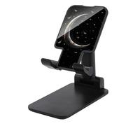 NTVOWPZO Foldable Cell Phone Holder Adjustable Angle Height Phone Stand for Desk Universal Portable Phone Holder Crescent Moon on Black Background Desktop Cellphone Stand for All Smartphone