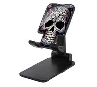 NTVOWPZO Foldable Cell Phone Holder Adjustable Angle Height Phone Stand for Desk Universal Portable Phone Holder Cool Skull Desktop Cellphone Stand for All Smartphone