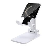 NTVOWPZO Foldable Cell Phone Holder Adjustable Angle Height Phone Stand for Desk Universal Portable Phone Holder Crescent Moon on Black Background Desktop Cellphone Stand for All Smartphone