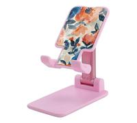 NTVOWPZO Foldable Cell Phone Holder Adjustable Angle Height Phone Stand for Desk Universal Portable Phone Holder Blue Floral Pattern Desktop Cellphone Stand for All Smartphone