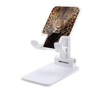 NTVOWPZO Foldable Cell Phone Holder Adjustable Angle Height Phone Stand for Desk Universal Portable Phone Holder Depict A Leopard Desktop Cellphone Stand for All Smartphone
