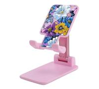 NTVOWPZO Foldable Cell Phone Holder Adjustable Angle Height Phone Stand for Desk Universal Portable Phone Holder Yellow and White Flowers Desktop Cellphone Stand for All Smartphone
