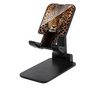 NTVOWPZO Foldable Cell Phone Holder Adjustable Angle Height Phone Stand for Desk Universal Portable Phone Holder Depict A Leopard Desktop Cellphone Stand for All Smartphone
